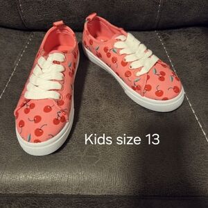 Cherry Print Kids Sneakers - Pink